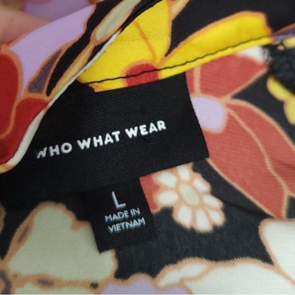 Who What Wear Top L Floral Long Sleeve High Neck Garden - Picture 8 of 8